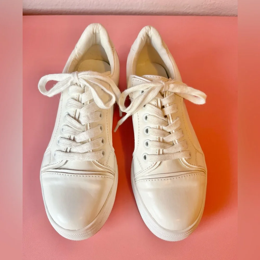 Pipping White Platform Faux Leather Sneakers